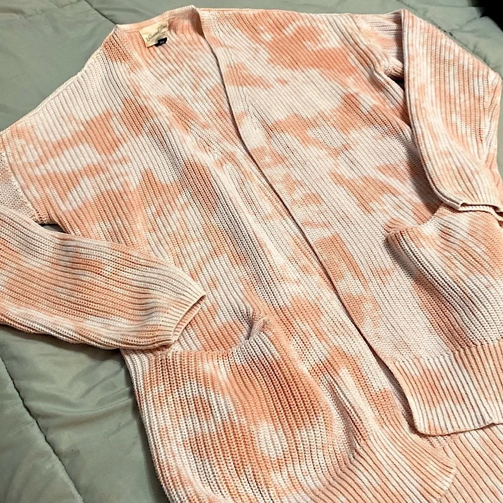 EUC Universal Thread Open Front Tie-Dye Knit 100% cotton tunic cardigan XS - Picture 1 of 9